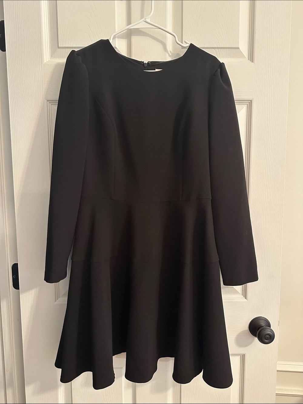 Gal Meets Glam Black Long-Sleeve Fit-and-Flare Dress